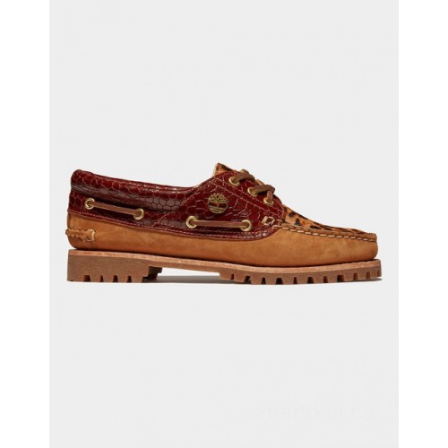 Timberland noreen 3-eye boat shoe for women with animalier print