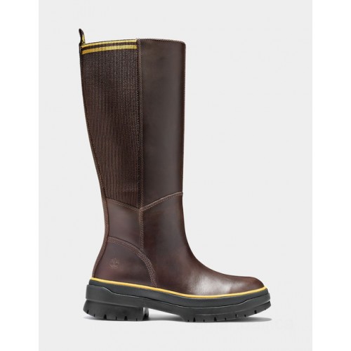 Timberland malynn tall boot for women in dark brown