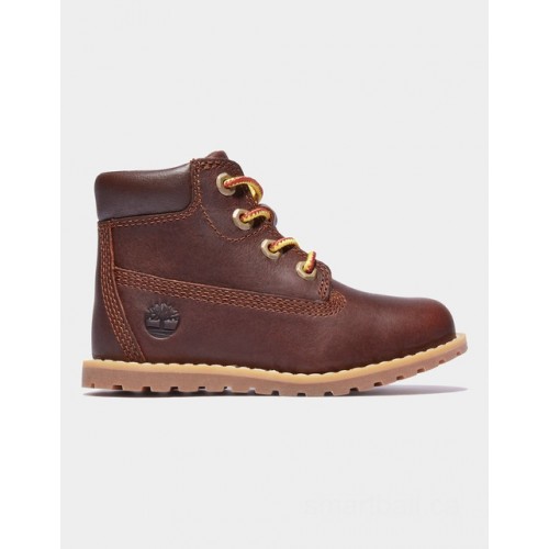 Timberland pokey pine 6 inch boot for toddler in dark brown