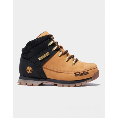Timberland euro sprint mid hiker for junior in yellow/black