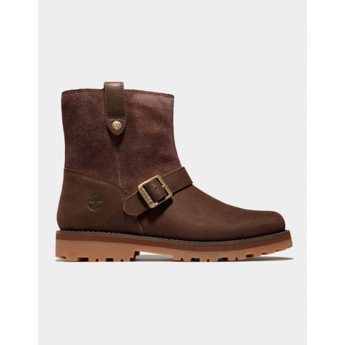 Timberland courma kid side-zip winter boot for junior in dark brown