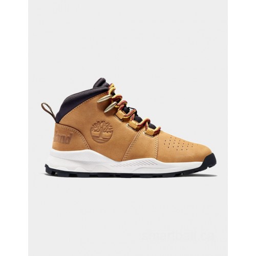Timberland brooklyn lace-up trainer for junior in light brown
