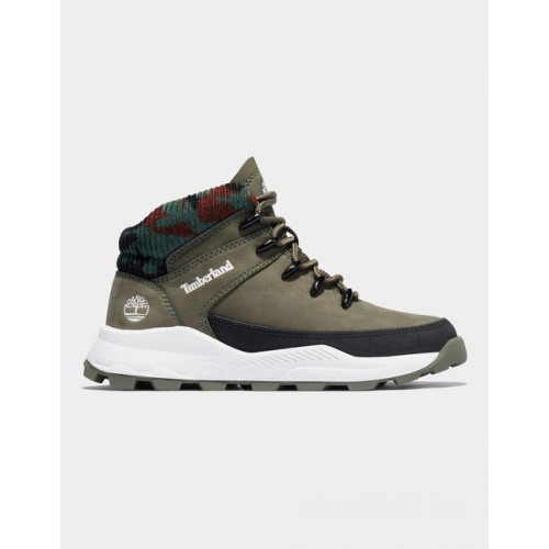 Timberland brooklyn high top trainer for youth in dark green