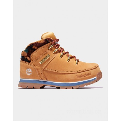 Timberland euro sprint mid hiker for youth in yellow/camo