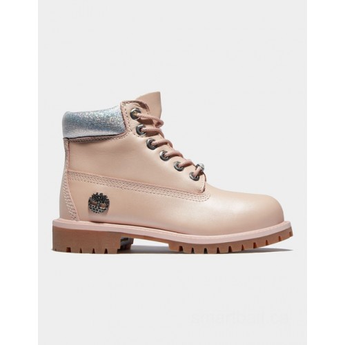 Timberland timberland® premium 6 inch boot for youth in light pink/silver