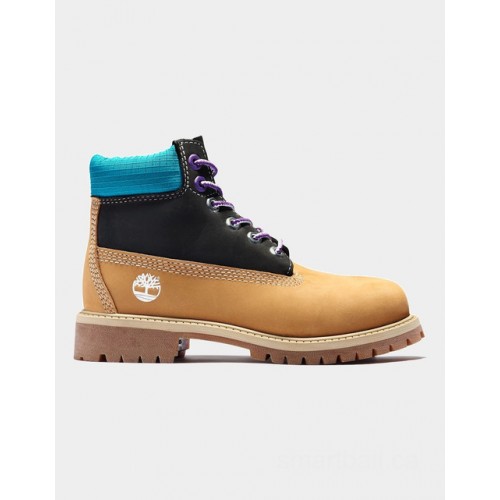 Timberland premium 6 inch boot for youth in yellow