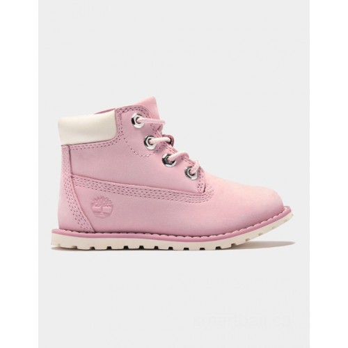 Timberland toddler pokey pine 6-inch side-zip boots in pink