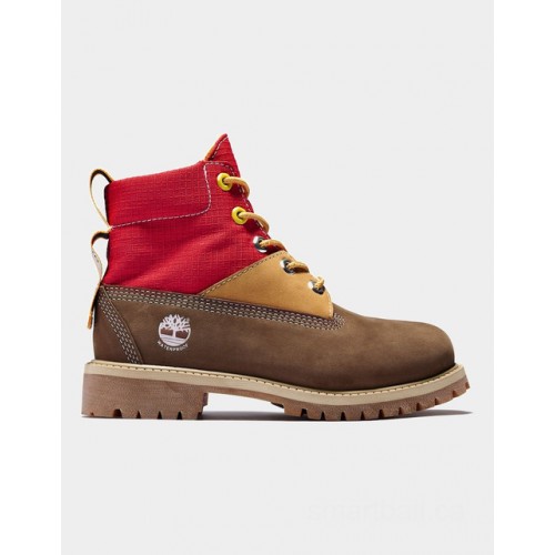 Timberland premium 6 inch winter boot for youth in brown