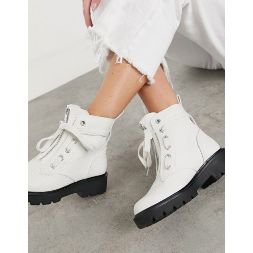 UGG daren chunky lace up boots in white      