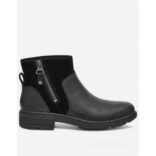 UGG women's harrison zip waterproof leather ankle boots - black - ugg      