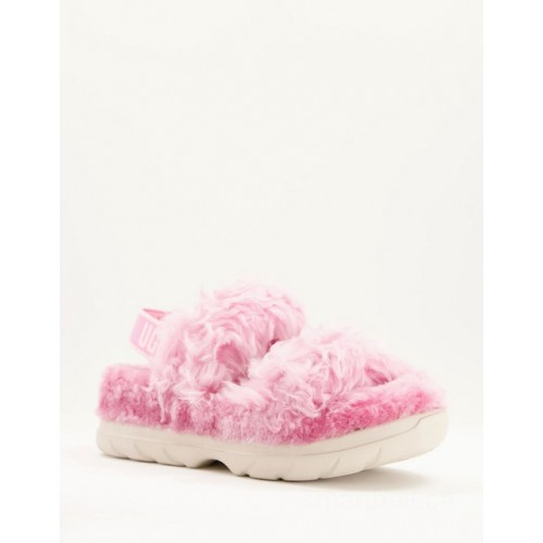UGG fluff sugar sustainable sandals in pink      
