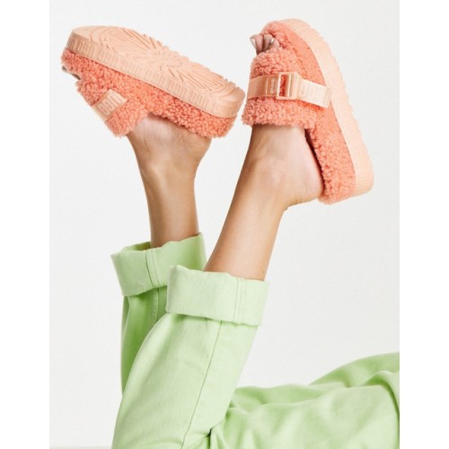 UGG fluffita flat sandals in beverly pink      