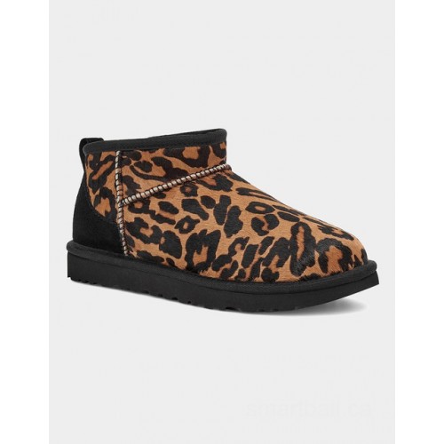 UGG classic ultra mini panther print ankle boot      
