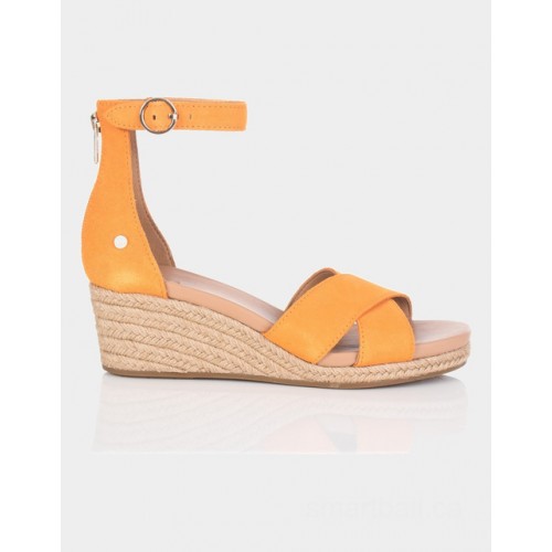 UGG eugenia suede wedge sandal in poppy      