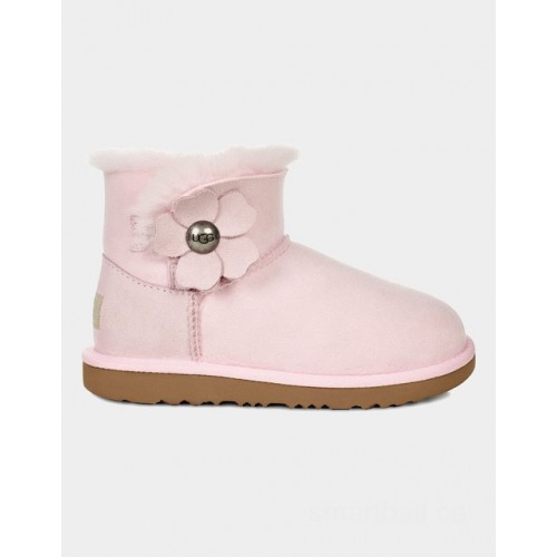 UGG mini bailey button poppy 12-3 boot (pink)        