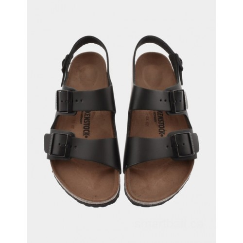 Birkenstock milano leather sandals black