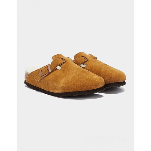 Birkenstock Boston shearling brown slippers