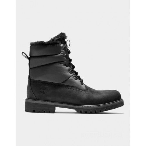 Timberland heritage faux fur puffer boot for men in black