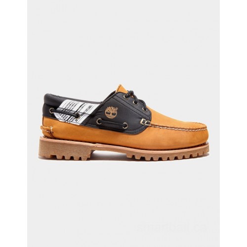 Timberland authentics 3 eye boat shoe for men in yellow