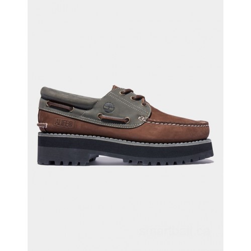 Timberland alife x timberland® 3-eye classic lug boat shoe for men in brown