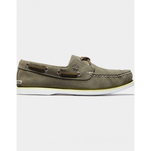Timberland classic two-eye boat shoe for men in dark green