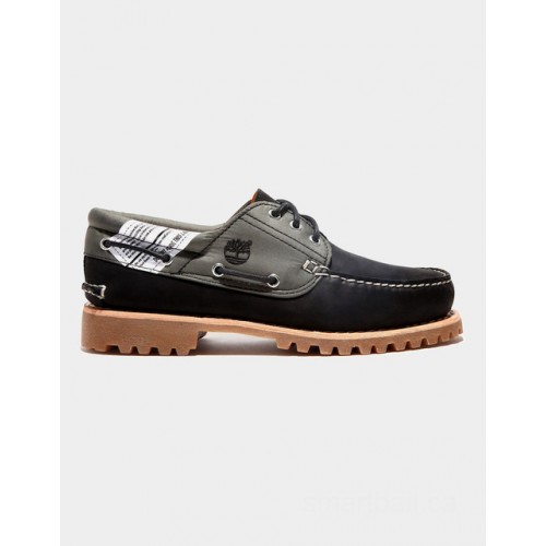 Timberland authentics 3 eye boat shoe for men in black