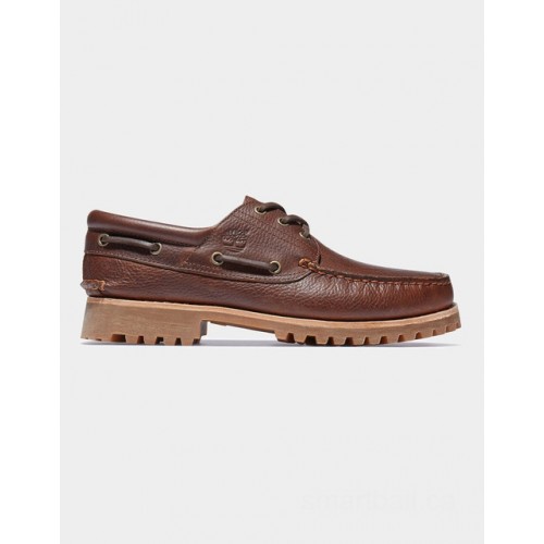 Timberland timberland® authentic 3-eye boat shoe for men in dark brown