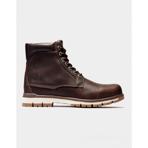 Timberland radford plain toe 6 inch boot for men in dark brown