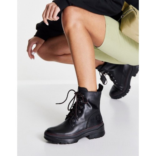 Timberland malynn mid lace up boots in black