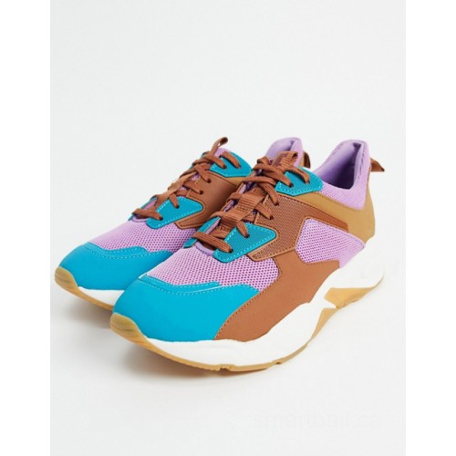 Timberland colourblock trainer in blue and purple