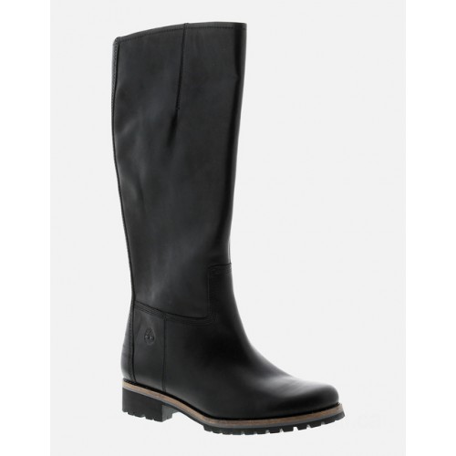 Timberland main hill  womens tall zip fastening leather boots black garde b uk s