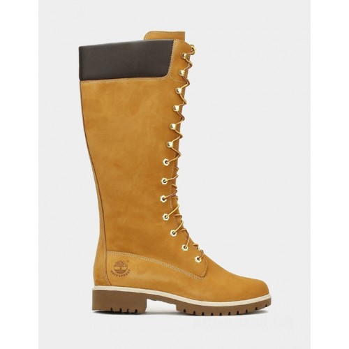Timberland 14 inch premium womens wheat leather boots