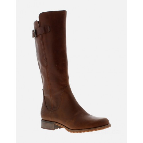Timberland barnfield womens long leather waterproof boots tan b grade uk size