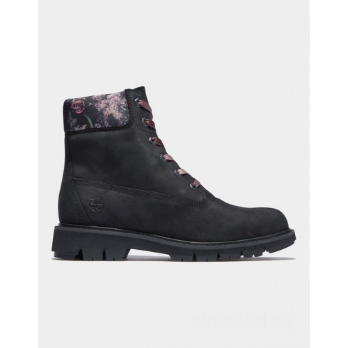 Timberland lucia way 6 inch boot for women in black/floral