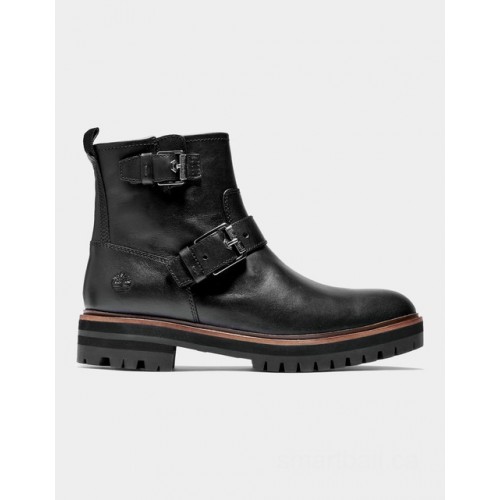 Timberland london square biker boot for women in black