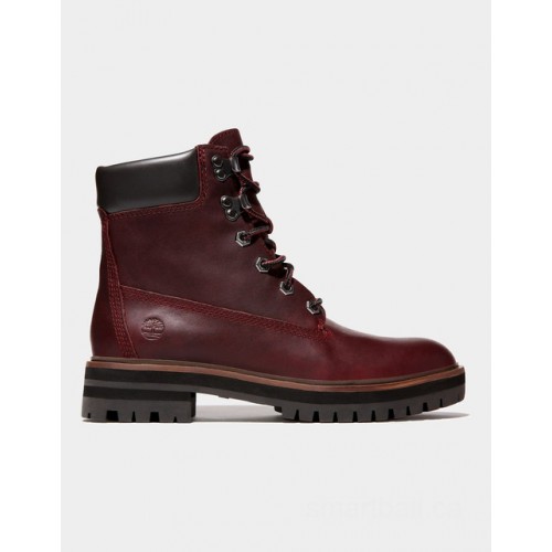 Timberland london square 6 inch boot for women in burgundy